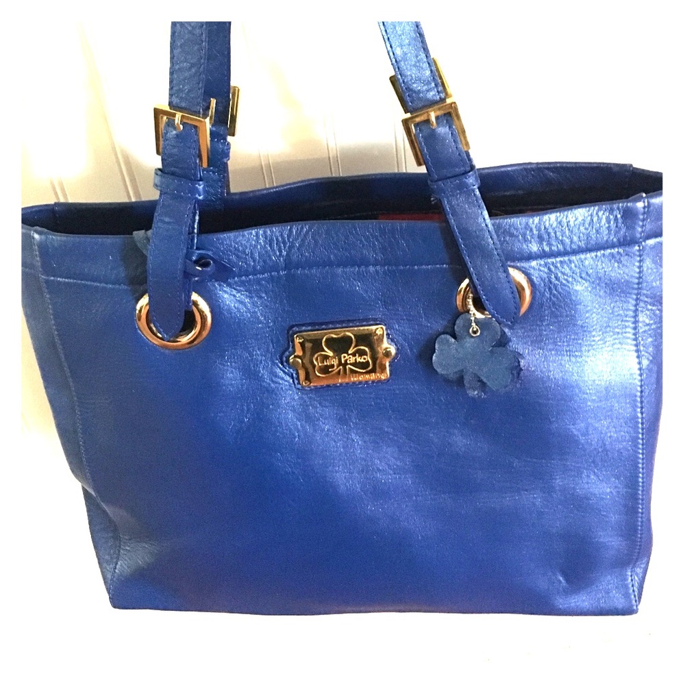Luigi Parko Blue Shoulder Bag